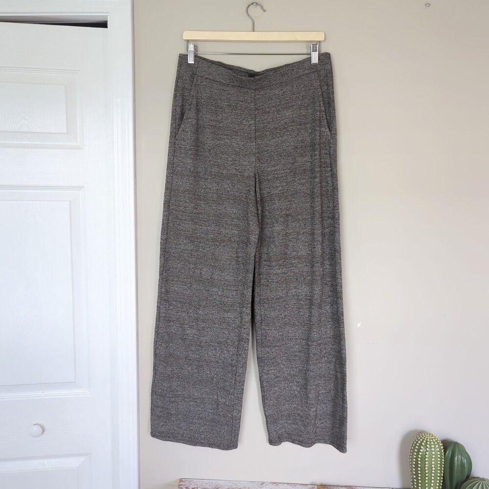 J. Jill Wearever Collection Gray Wide Leg Pull On Sweater Pants Medium Comfort